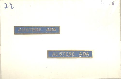 Pair of Austere Ada Name Plates - Blue Background